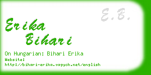 erika bihari business card